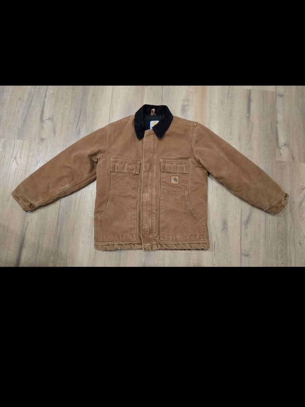 2007 Carhartt Brown Jacket with Black Collar